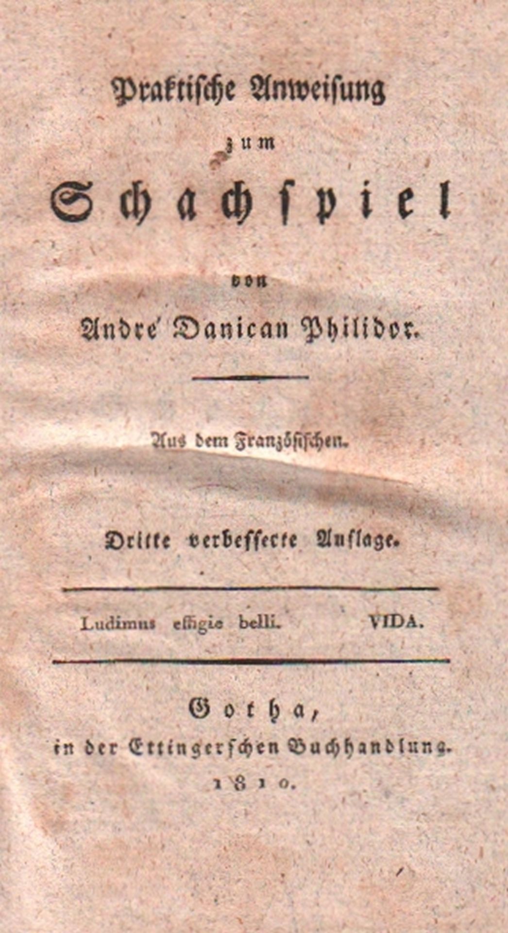 Philidor, André Danican. Praktische Anweisung zum Schachspiel. Aus dem Französischen (übersetzt