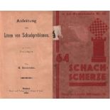 Bauerreiss, H. Anleitung zum Lösen von Schachproblemen. 2. Teil: Dreizüger. Ansbach, Brügel, 1900.