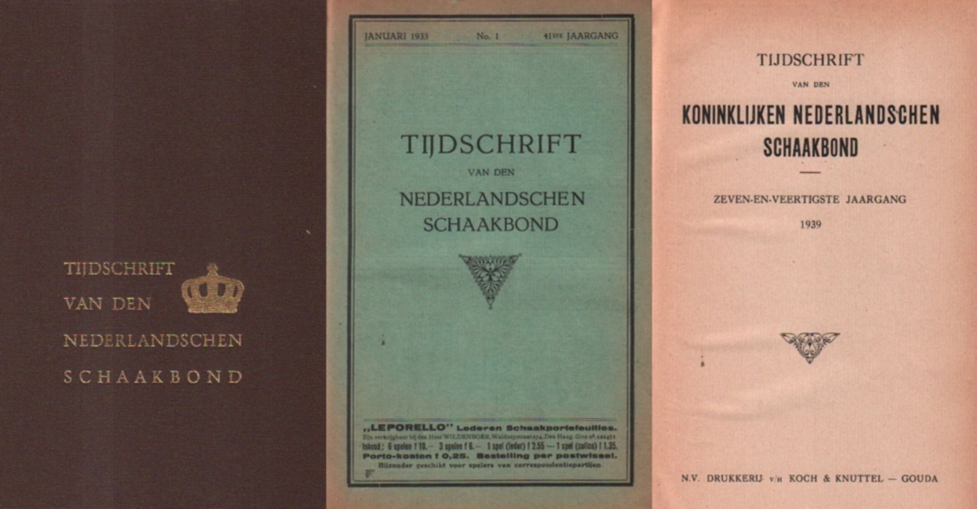 Tijdschrift van den Nederlandschen Schaakbond. ab 1935: Tijdschrift van den Koninklijken Schaakbond.