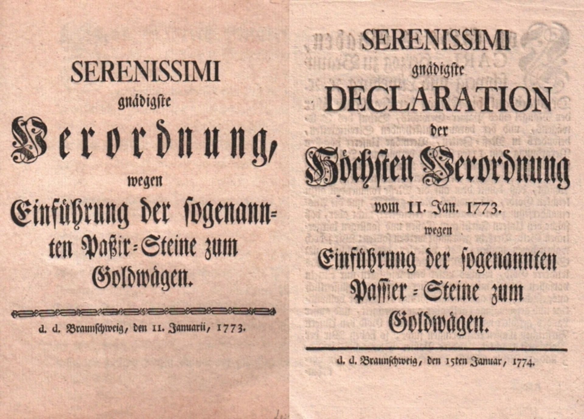 Braunschweig. Verordnung. Carl, Herzog zu Braunschweig u. Lüneburg.etc. "Verordnung, wegen