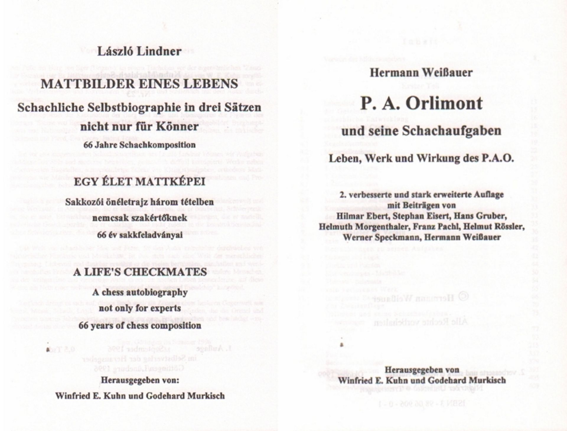 Orlimont. Weißauer, Hermann. P. A. Orlimont und seine Schachaufgaben. Leben, Werk und Wirkung des P.