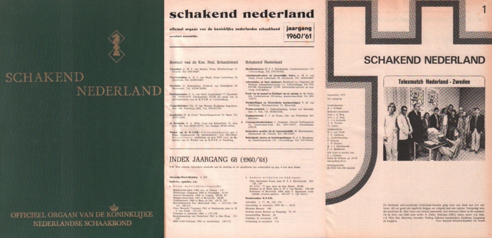 Schakend Nederland. Officieel orgaan van de Koninklijke Nederlandse Schaakbond. Hoofredacteur: H. J.