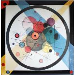 (Kandinsky, Wassily) - Reproduktion "Kreise in einem Kreis". Kunstdruck aus den 1990er Jahren. Im