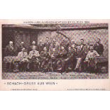Postkarte. Wien 1898. Postalisch nicht gelaufene Postkarte mit einem „Schach – Gruss aus Wien“