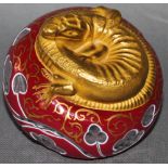 Glas. Paperweight / Briefbeschwerer. Saint - Louis. (Salamander). Massiver Briefbeschwerer.