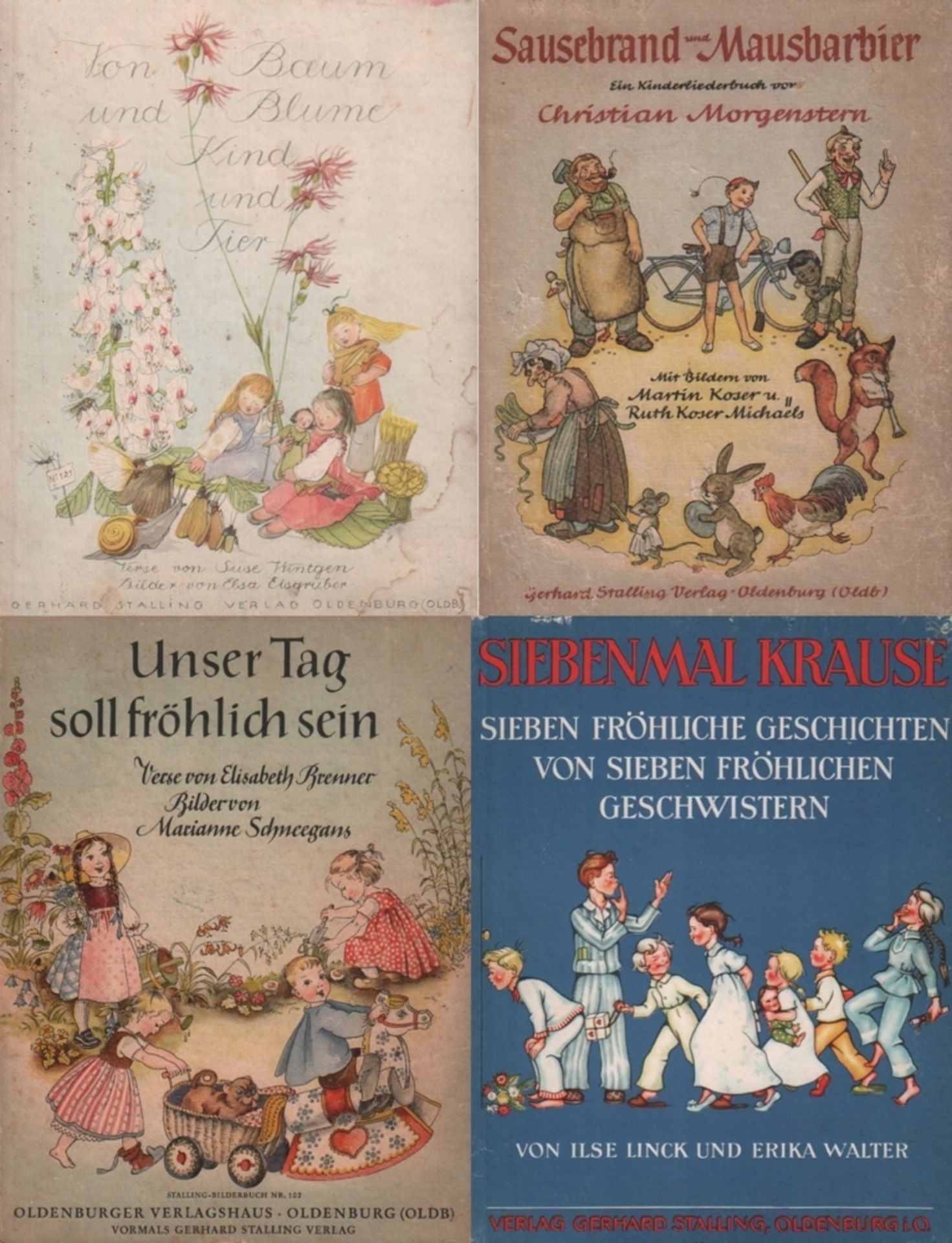 Kinderbuch. Stalling Verlag, Oldenburg. Zusammenstellung von vier Kinderbüchern, aus den Jahren 1941