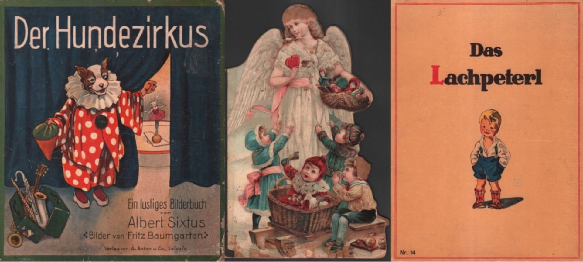 Kinderbuch. Sixtus, Albert. Der Hundezirkus. Ein lustiges Bilderbuch. Leipzig, Anton, ca. 1930.