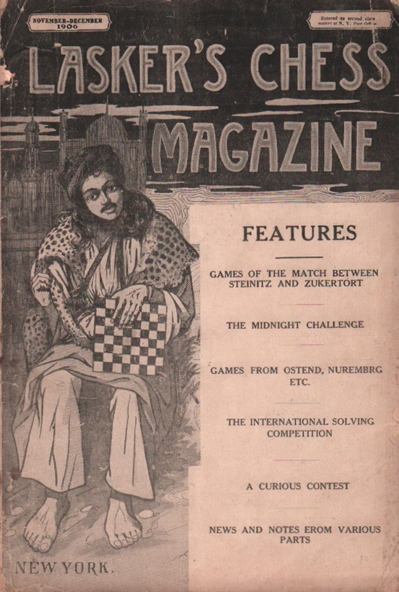 Lasker's Chess Magazine. Edited by E(manuel) Lasker. Konvolut mit einer unkompletten