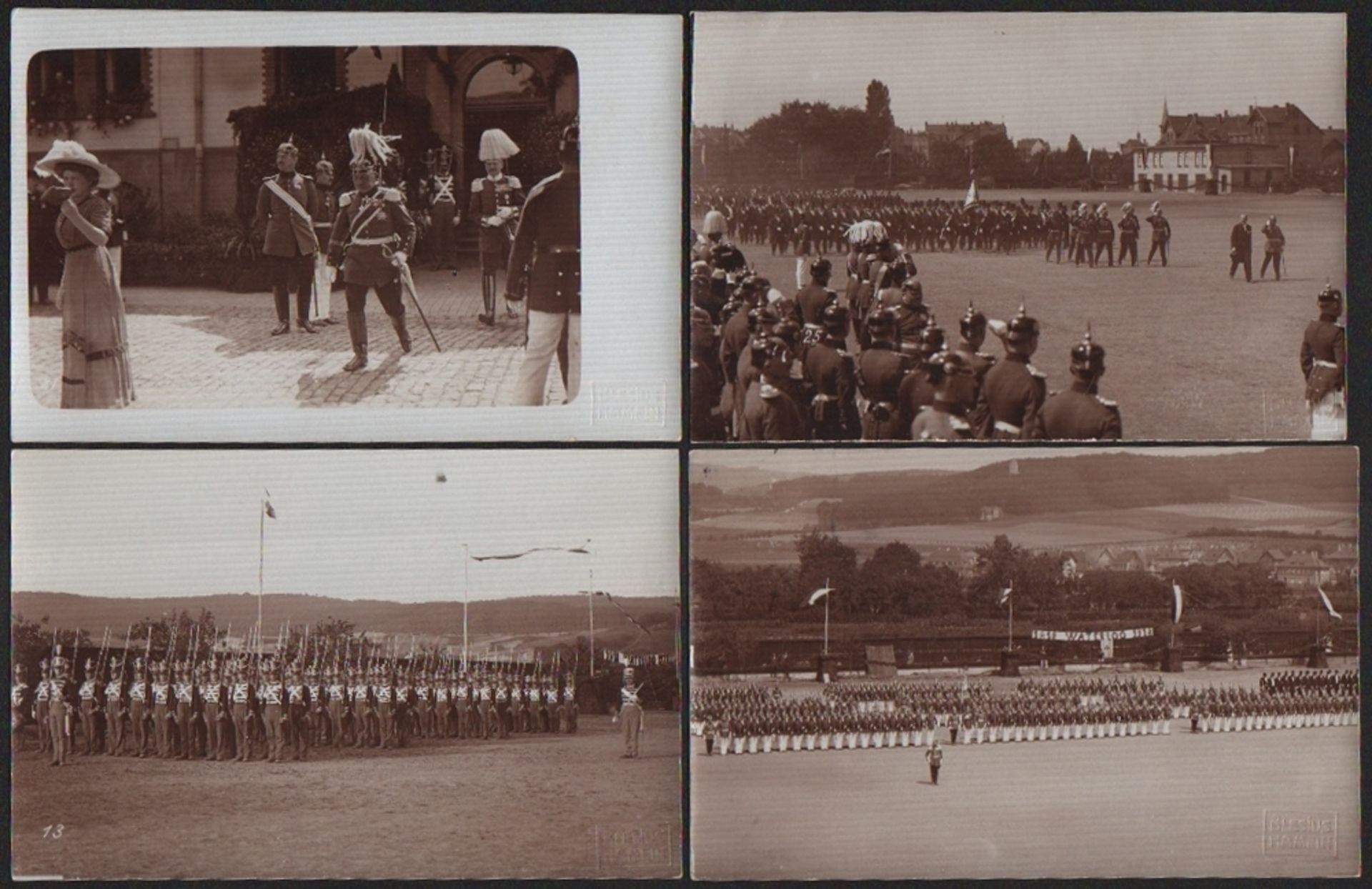 Hannover. 15 Foto - Postkarten von historischen hannöverschen Truppenparaden unter Darstellung
