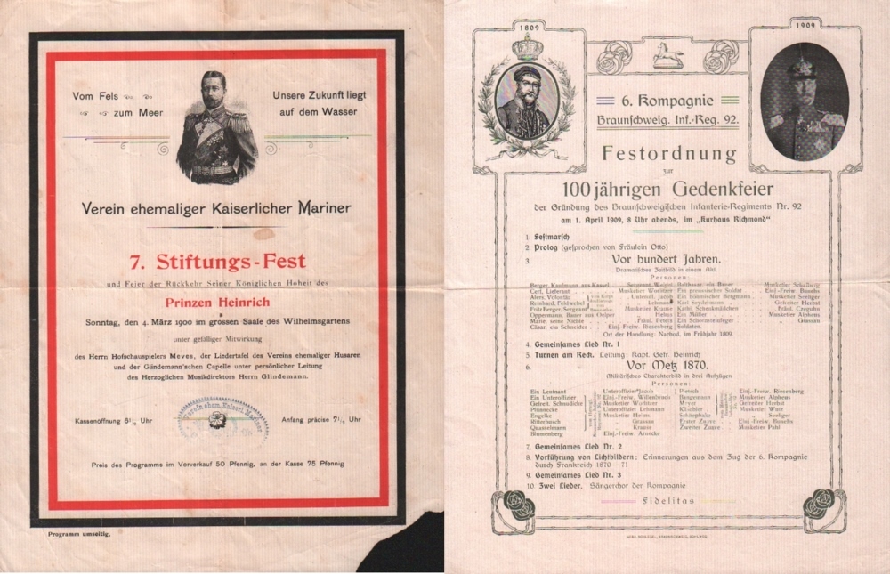 Braunschweig. Braunschweiger Regimenter, eine Sammlung von Programmen und Commersen aus der Zeit