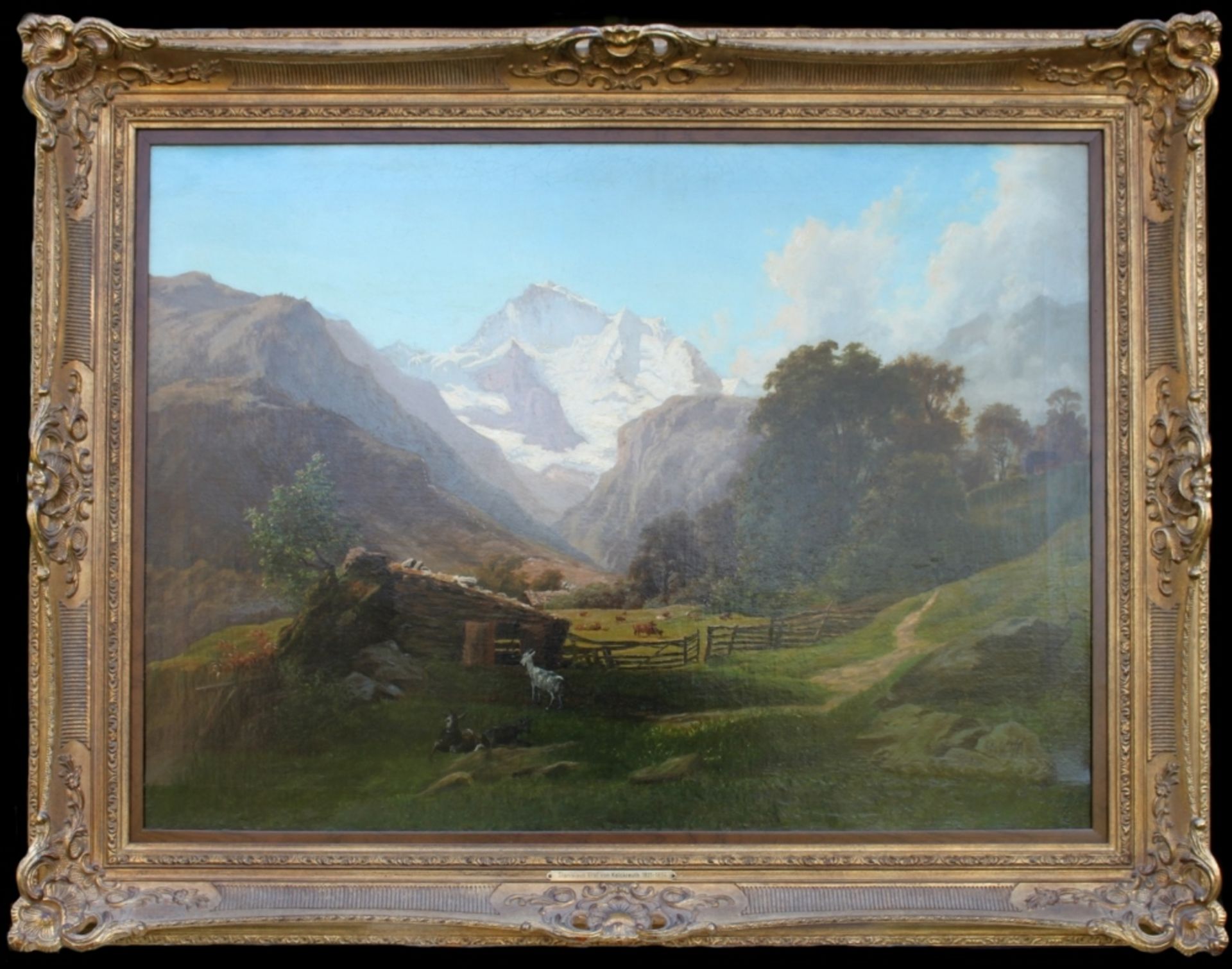 Kalckreuth, Stanislaus Eduard von (?).(Alpenlandschaft mit Jungfrau - Gebirgsmassiv im Berner