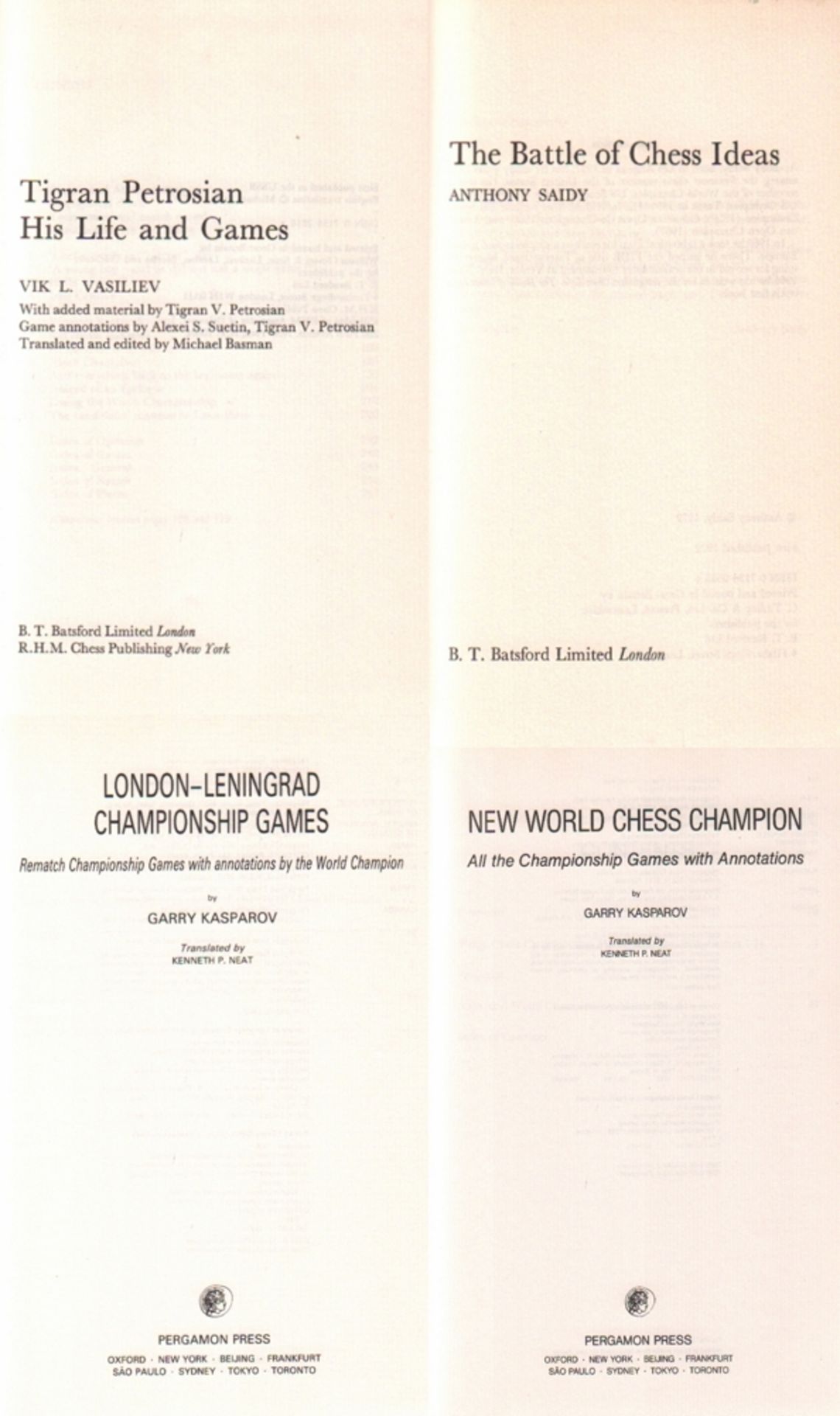 Kasparov, Garry. New world chess champion. All the championship games with annotations. Translated