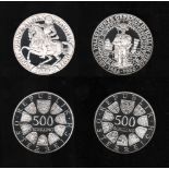 Münzen. Österreich. Silbermünze. 500 Schilling. 250. Todestag von Prinz Eugen von Savoyen. 1986.