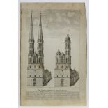 Braunschweig. "Die Andreaskirche in Braunschweig". Originaler Kupferstich von Anton August Beck,