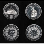 Münzen. Österreich. Silbermünze. 500 Schilling. 100 Jahre Bodenseeschiffahrt. 1984. Vorderseite: