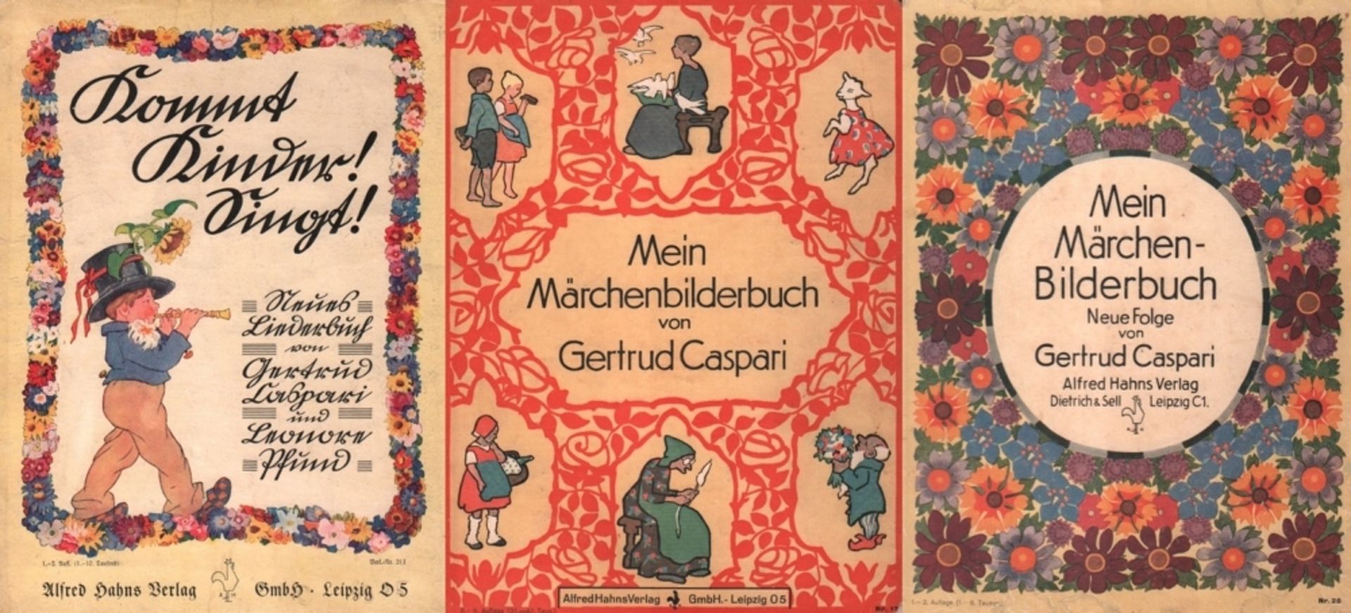 Kinderbuch. Caspari, Gertrud. Mein Märchenbilderbuch. Band 1 und Neue Folge. Leipzig, Hahn, um