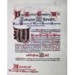 Braunschweig. Adelsbrief für Heinrich Gustav Franz Günther von Johann Albrecht, Herzog zu