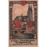 Postkarte. Regensburg 1921. Farbige, postalisch nicht gelaufene Postkarte zum II. bayerischen