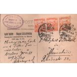 Chalupetzky, Ferenc. Postalisch gelaufene schwarzweiße Postkarte vom Turnier in Györ 1924 mit kurzer