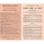 Hollings, Frank. Classified List of Modern Works on Chess, on sale by Frank Hollings, Holborn,