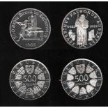Münzen. Österreich. Silbermünze. 500 Schilling. 1500. Todestag des Heiligen Severin. 1982.