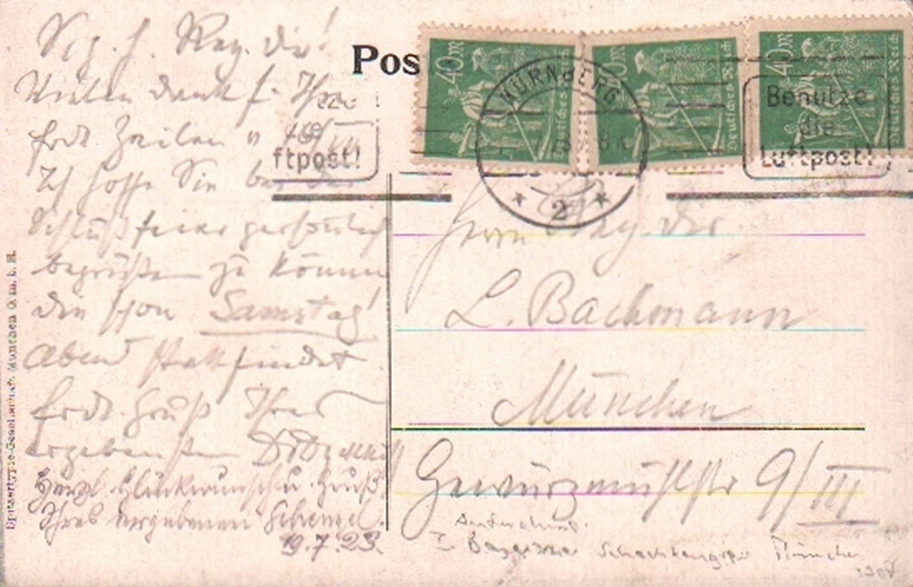 Dyckhoff, Eduard. Postalisch gelaufene Postkarte mit eigenhändig geschriebenem Text in deutscher