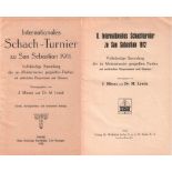 San Sebastian 1911. Mieses, J. und M. Lewitt. (Hrsg.) Internationales Schach - Turnier zu San