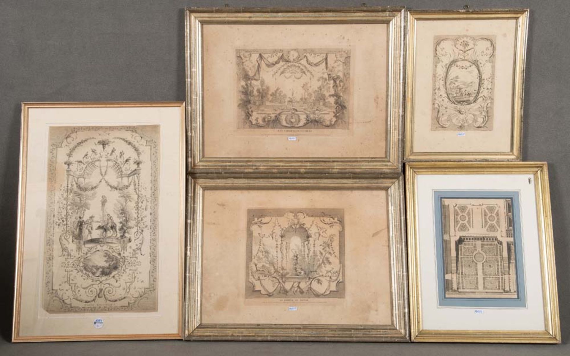 Jean Antoine Watteau (1684-1721). Vier Motivvorlagen, teilw. mit mythologischen Szenen; dazu