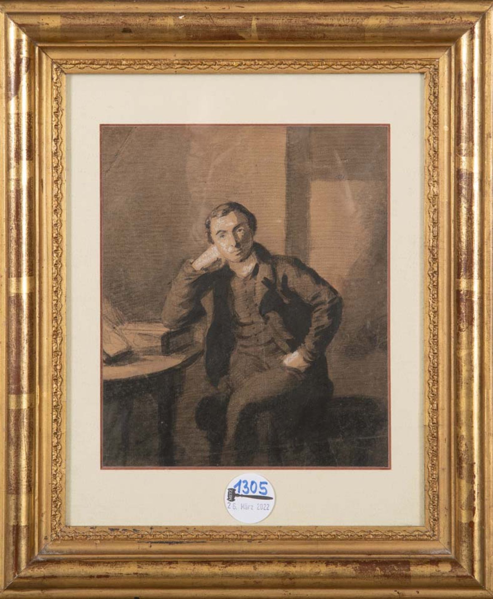 Maler des 19. Jhs. Porträt von William Turner. Aquarell/Papier, hi./Gl., gerahmt, 21,5 x 18 cm.