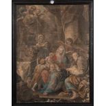 Italienischer Meister wohl 18. Jh. Geburt Christi. Öl/Papier/aufgezogen, gerahmt, 90 x 66 cm. (