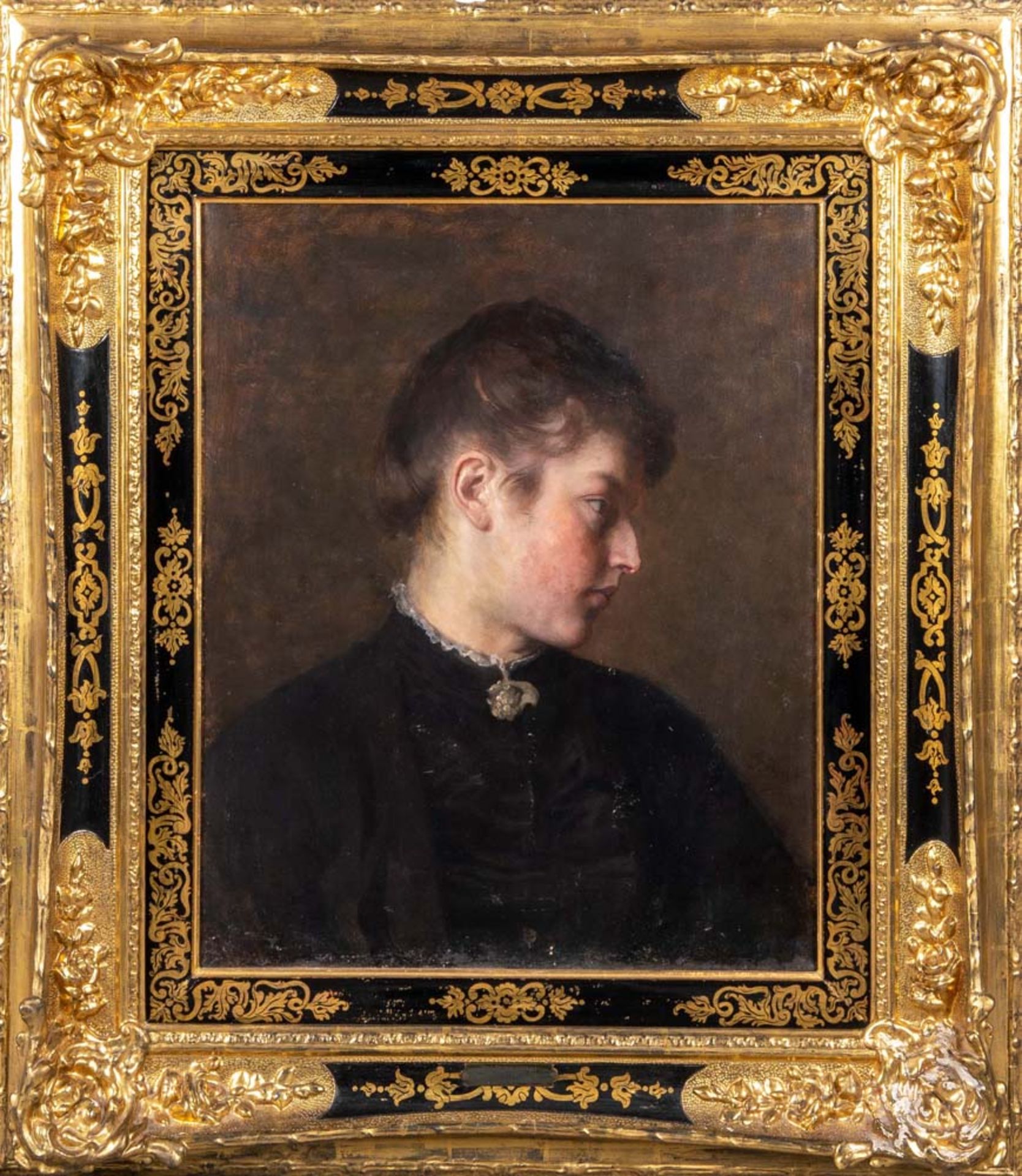 Gabriel von Hackl (1843-1926). Damenporträt. Öl/Lw., gerahmt, re./u./sign., 56 x 46 cm. **
