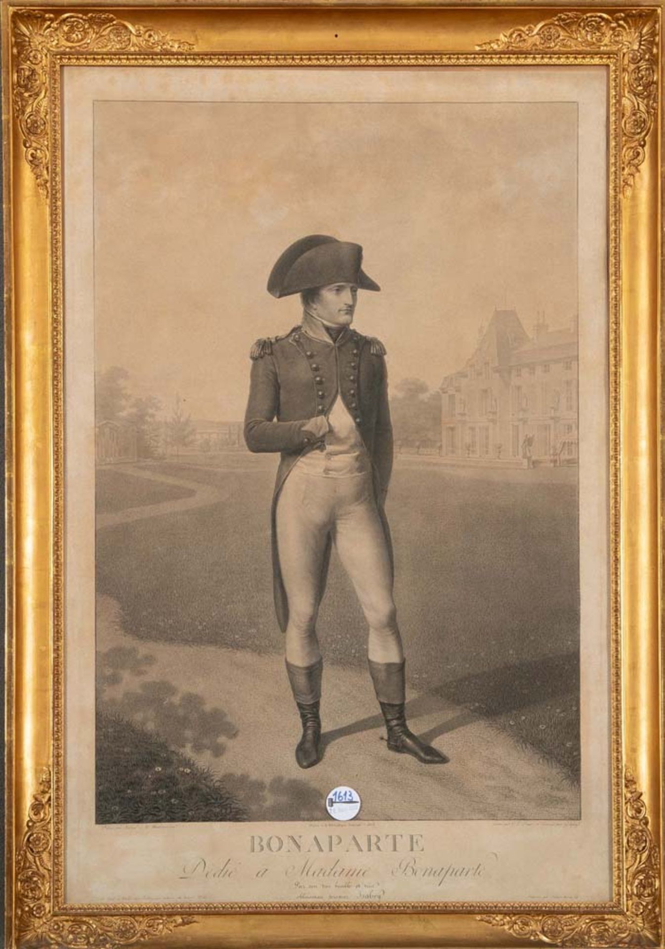 Jean Baptiste Isabey (1767-1855). „BONAPARTE Dédié à Madame Bonaparte“. Stich, li./u./sign.,