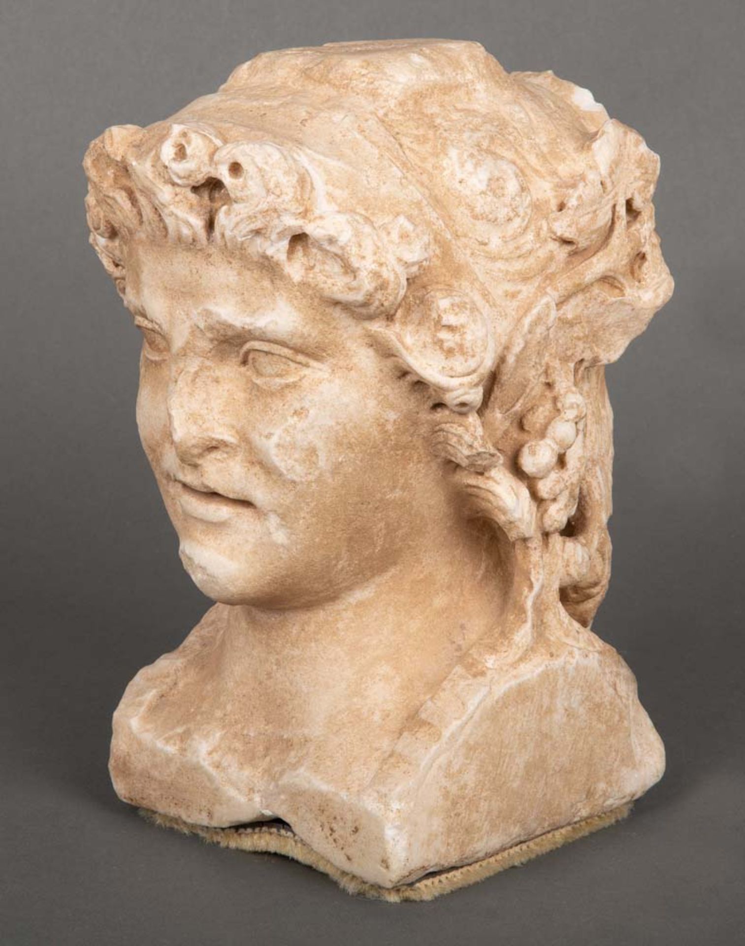 Doppelherme. Bärtiger Dionysos mit jugendlichem Sartyr. Lt. Rechnung Römisch 300 v. Chr. Marmor, - Bild 5 aus 5