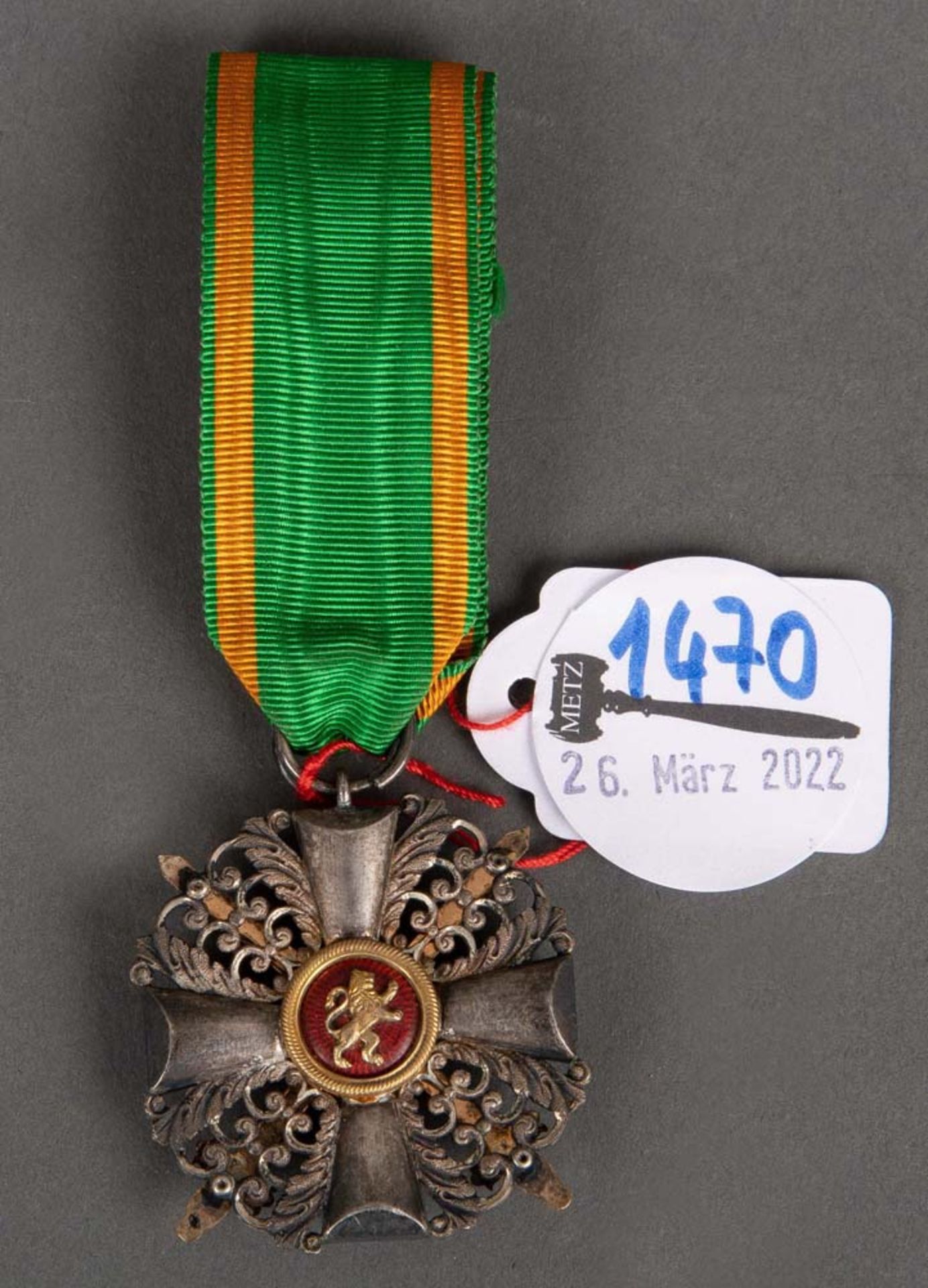 Orden zum Zähringer Löwen. Ritterkreuz I. Klasse mit Schwertern. - Bild 2 aus 2