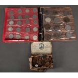 Konvolut Münzen. Meist DM 5 und DM 10 Stücke, dazu Pfennige und diverse Medaillen, teilw. Silber.