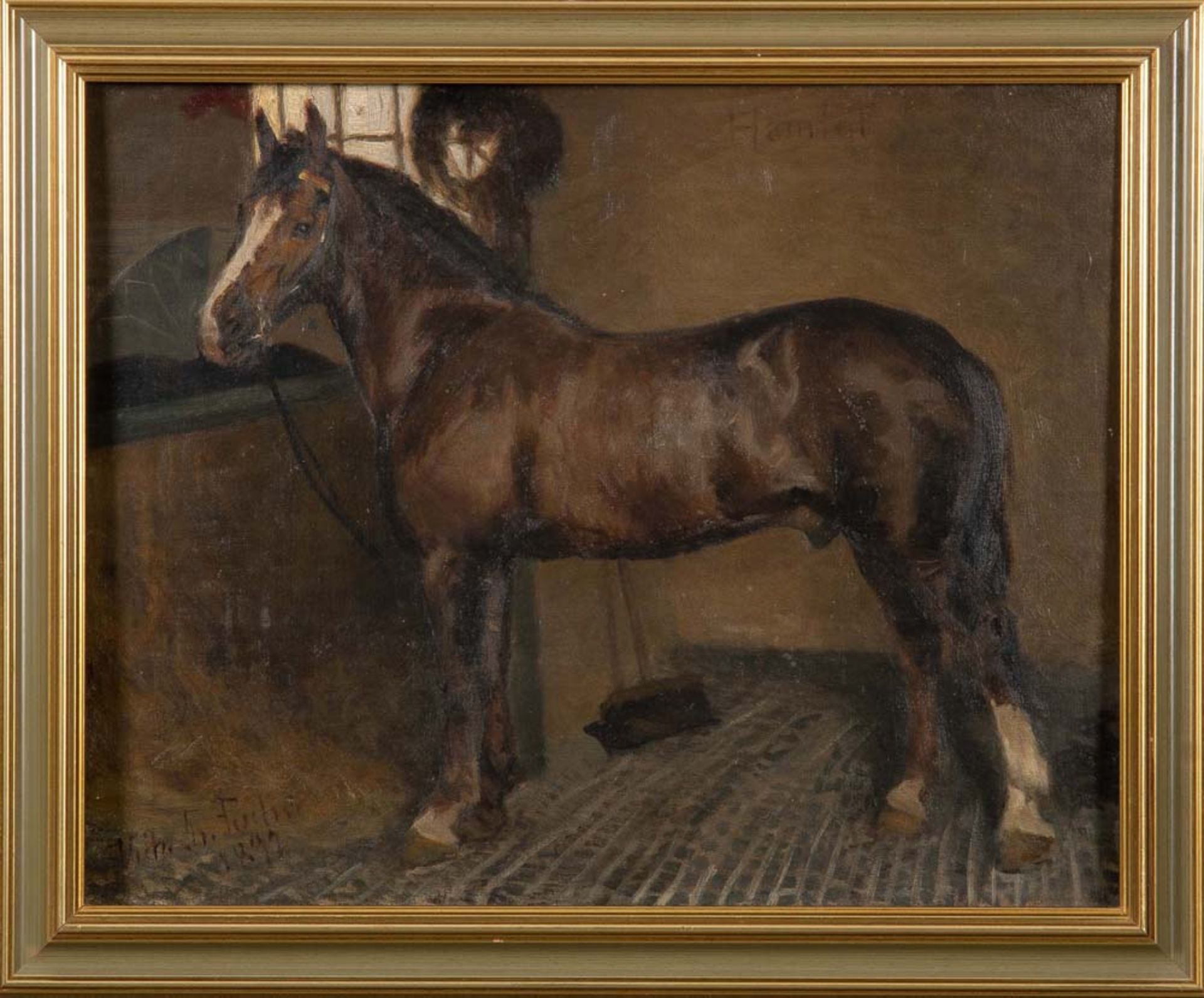 Wilh. Th. Fuchs (Maler des 19. Jhs.). Pferdeportrait. ÖL/Lw./gerahmt, li./u./sign./dat. 1892, o./