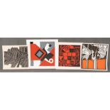 Heinz Sauerland (Graphiker des 20. Jhs.) u.a. Vier abstrakte Kompositionen, re./u./sign., in