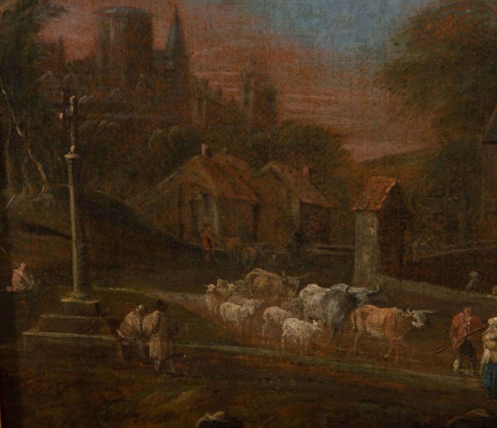 Adriaen Boudewyns (1644-1711) Ansicht einer gotischen Kirche mit anschließenden Gebäuden, - Bild 3 aus 9