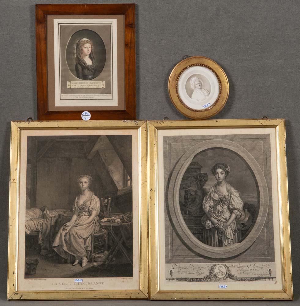 Jean Massard (1740-1822) u.a. Vier Porträts, u.a. von Maria Merian und Marie Thérèse Charlotte von