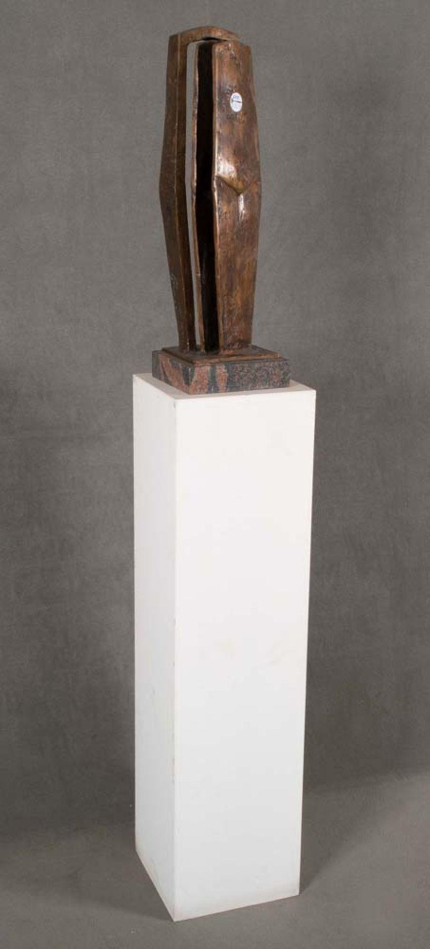 Erich Sauer (geb. 1931) „Rahmenlösung“. Bronze, dat. 1995, am Sockel sign., dazu Original-Rechnung
