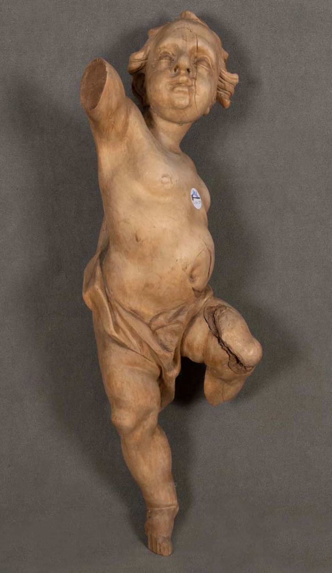 Putto. Süddeutsch 1750. Lindenholz, geschnitzt, H=80 cm. (besch.) **