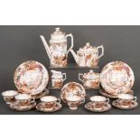 16 tlgs. Kaffeeservice. Royal Crown Derby. Feinsteinzeug, bunt bemalt mit „Olde Avesbury Dekor“,