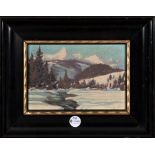 Hans Schütz (Maler des 20. Jhs.) Winterlandschaft. Öl/Lw./gerahmt, re./u./sign./dat. 1924, 20 x 29