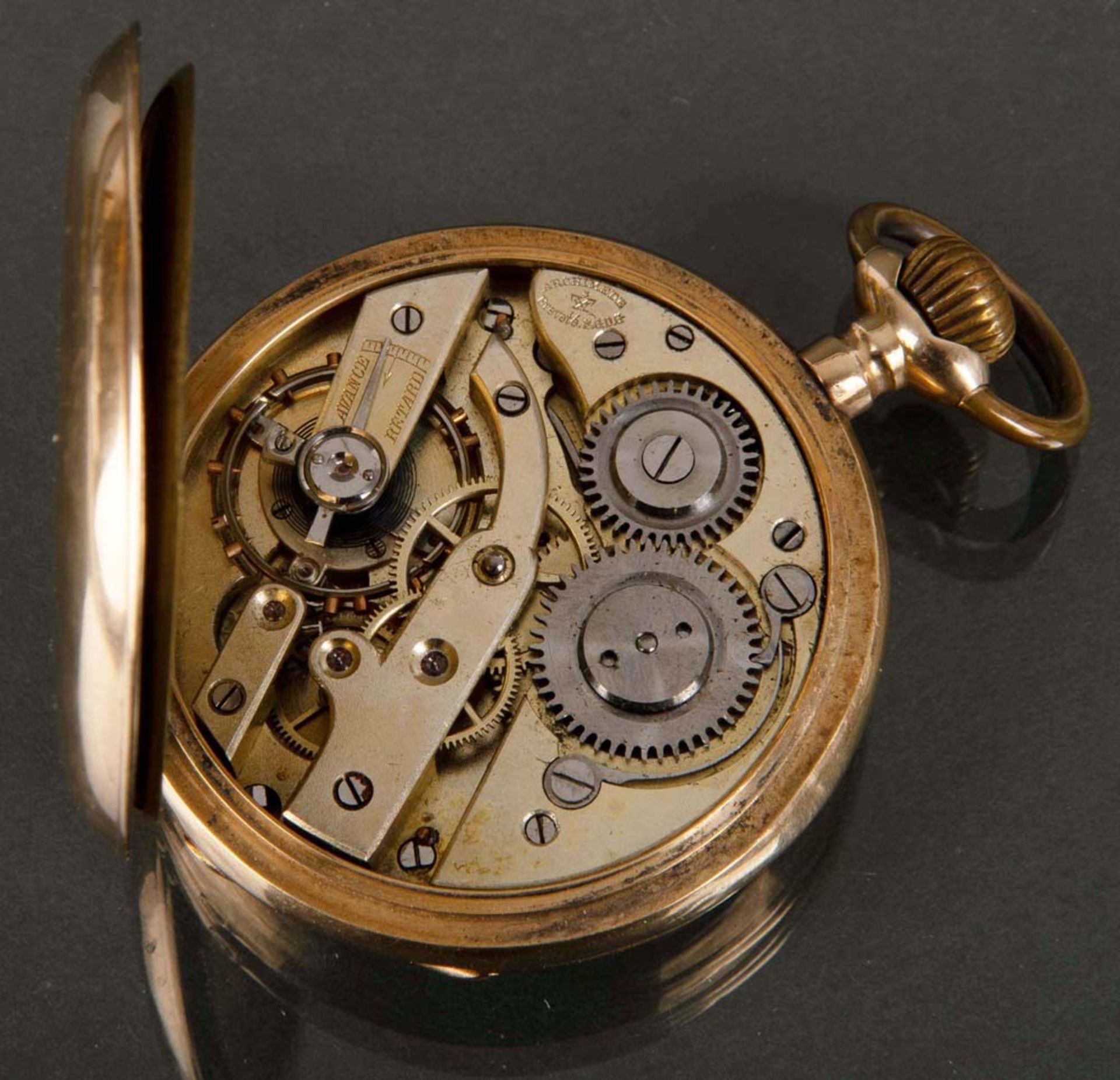 Herrentaschenuhr. 14 ct Goldgehäuse, mit Kronenaufzug und Sekundenanzeiger. (Funktion ungeprüft) - Bild 2 aus 2