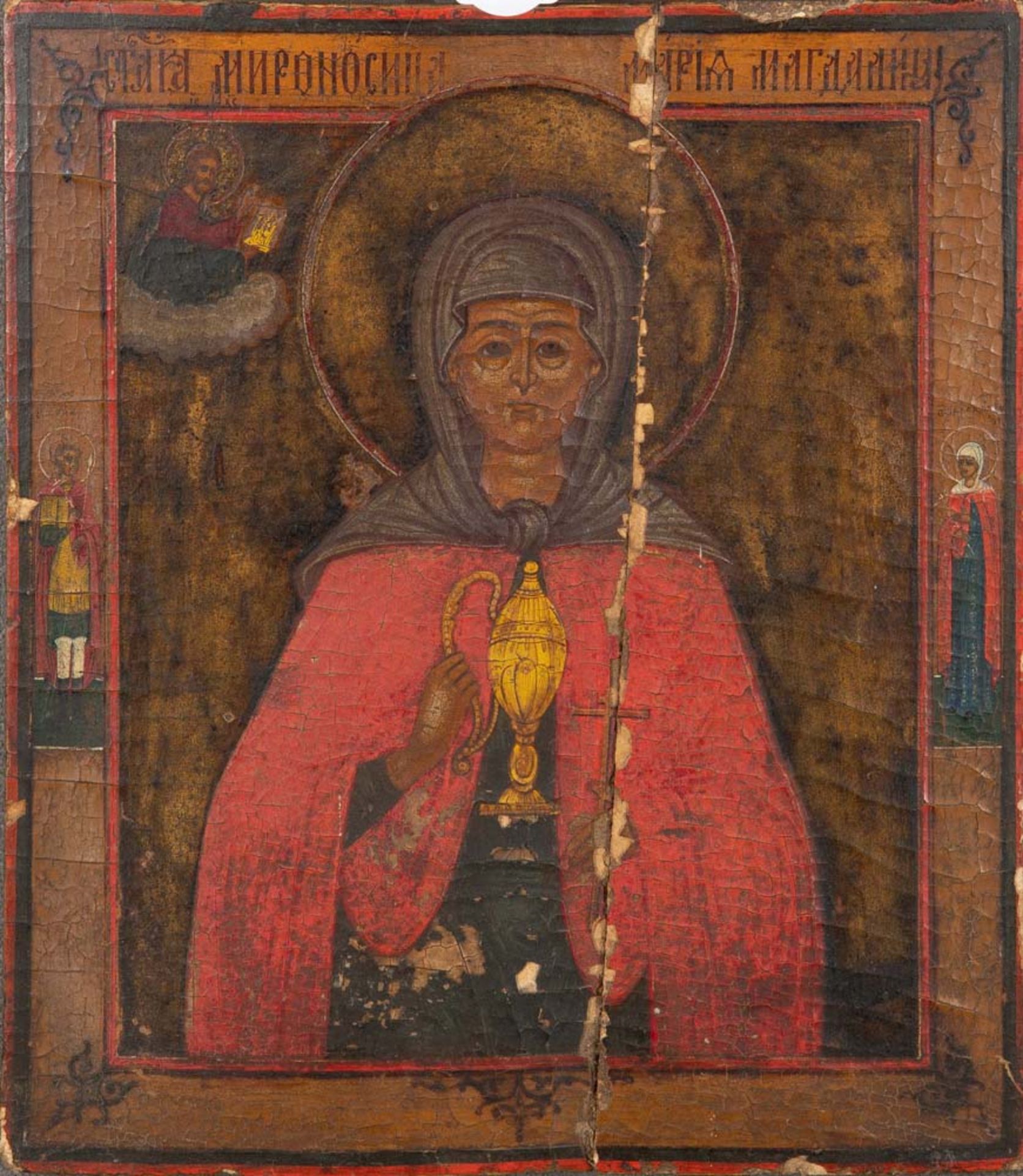 Ikone. Südeuropa 18./19. Jh. Hl. Anastasia von Sirmium. Holz, bemalt, 35 x 31 cm. (besch.)