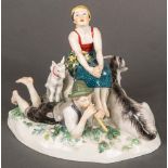 Der Frühling. Meissen 1905-10. Porzellan, bunt bemalt, am Boden unterglasurblaue Schwertermarke