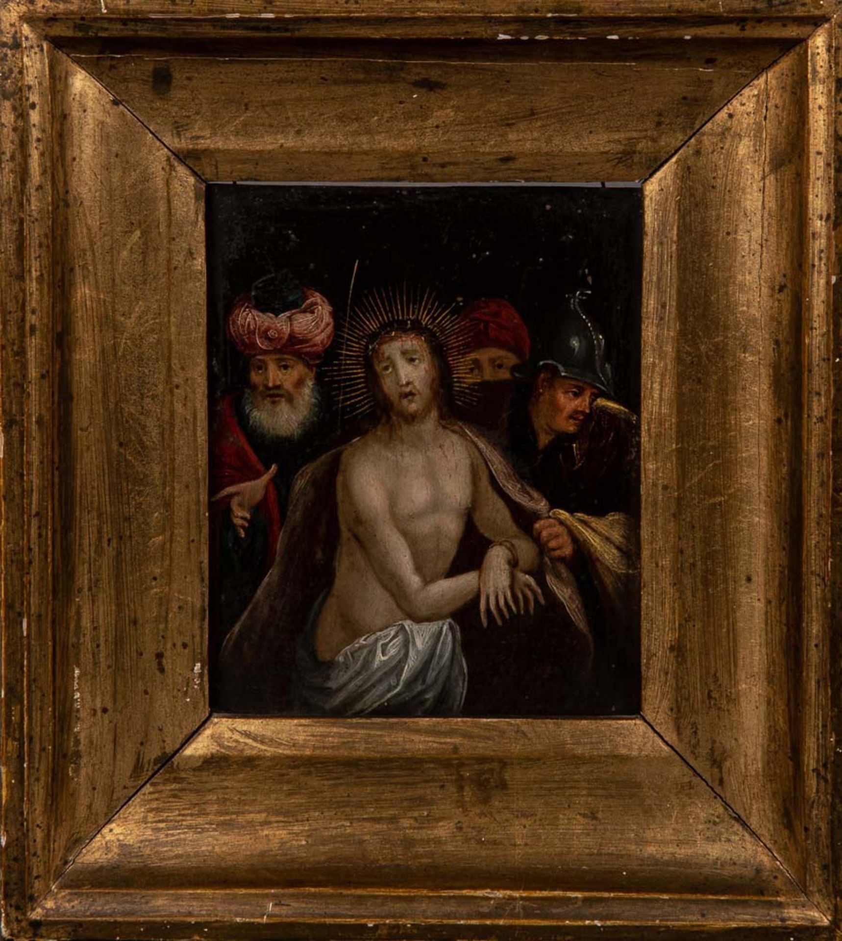Italienischer Meister des 17./18. Jhs. Öl/Kupferblech, gerahmt, 16,5 x 15 cm.