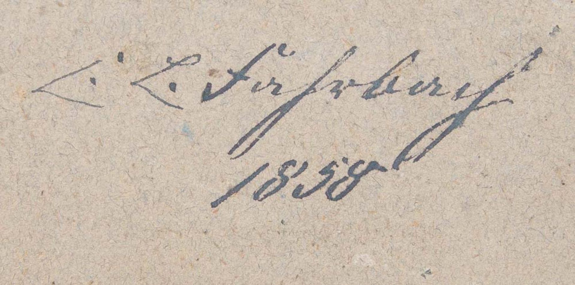 Maler des 19. Jhs. Waldlichtung. Öl/Malkarton, verso unleserlich sign., dat. 1858, gerahmt, 29,5 x - Bild 2 aus 2