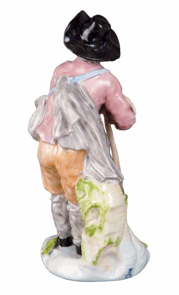 Bettler aus der Serie „Cris de Londres“ Meissen 1754 Stehend, auf Stock gestützt. Porzellan, bunt - Image 2 of 2