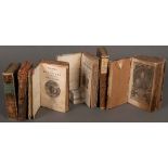 Sechs Bände Literatur aus dem 18./19. Jh. Darunter Robinson Crusoe, Hebels Werke, Weisheit der